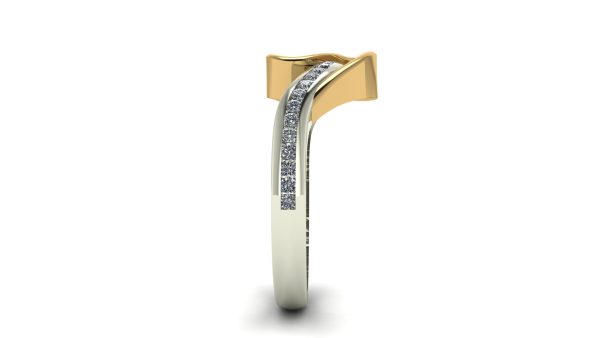 Sculptural 2 Tone Engagement Ring