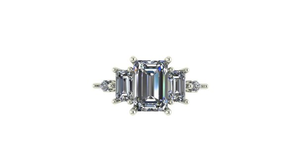 Accented 3 Stone Engagement Ring