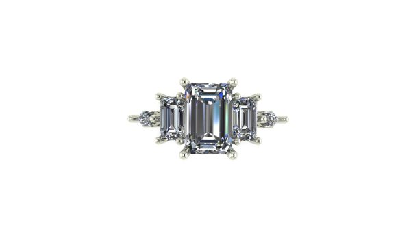 Accented 3 Stone Engagement Ring