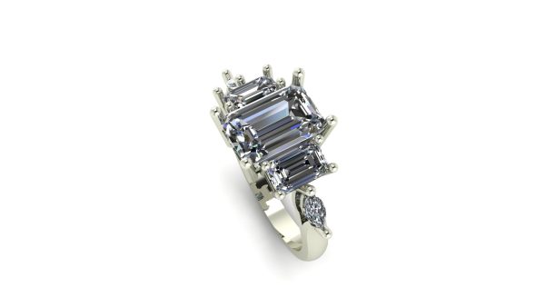 Accented 3 Stone Engagement Ring