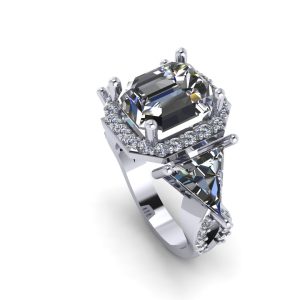 Halo 3 Stone Engagement Ring