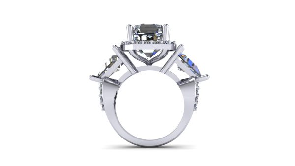 Halo 3 Stone Engagement Ring
