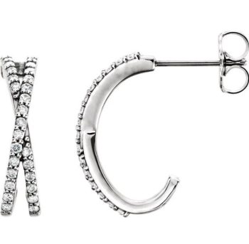 white gold diamond hoop earrings