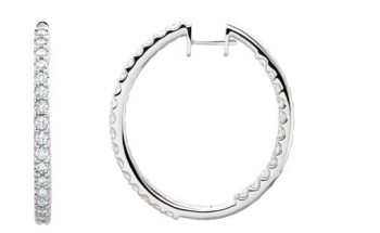 white gold diamond hoop earrings
