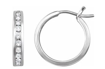 white gold diamond hoop earrings