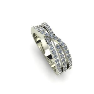 Diamond Crossover Ring