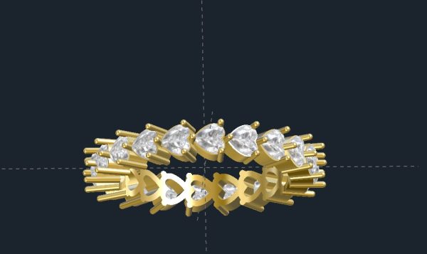 Heart Diamond Eternity Band