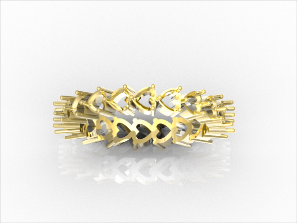 Heart Diamond Eternity Band