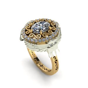 2 Tone Harry Potter Engagement Ring