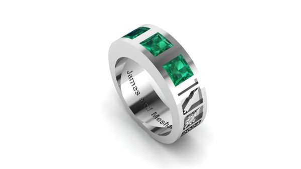 Contemporary Emerald Class Ring