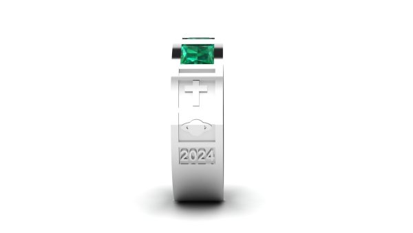 Contemporary Emerald Class Ring