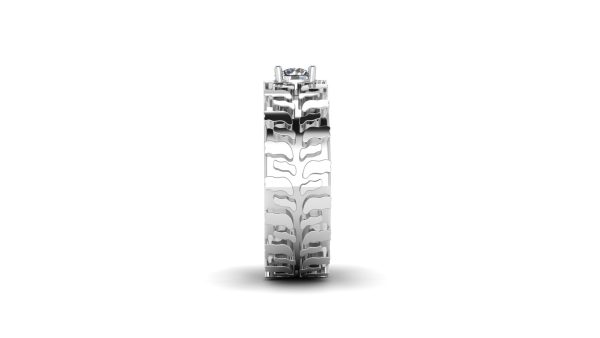 Diamond Tire Tread Wedding Ring