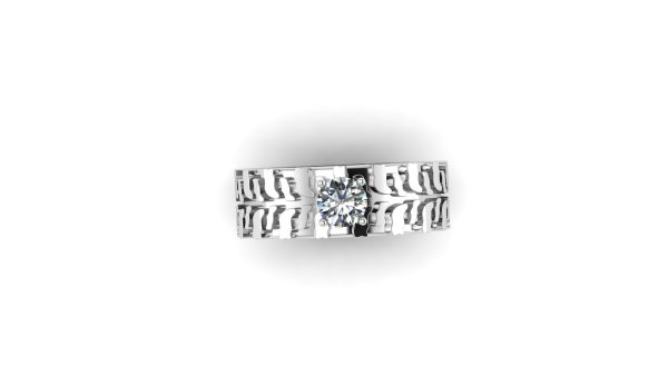 Diamond Tire Tread Wedding Ring