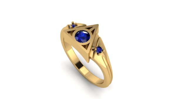 3 Stone Deathly Hallows Engagement Ring