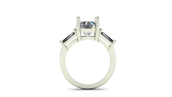 Three Stone Trellis Engagement Ring