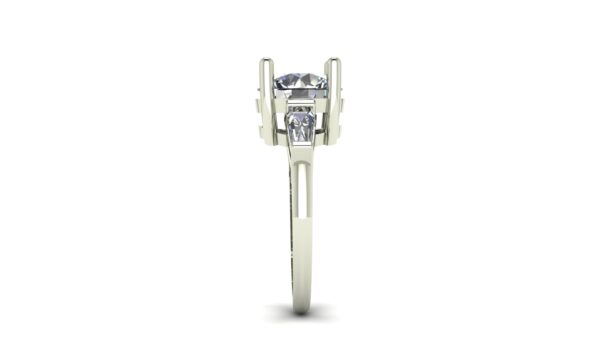 Three Stone Trellis Engagement Ring