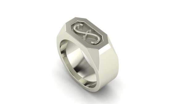 Stylized F Signet Ring