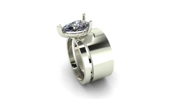 Cigar Band Engagement Ring