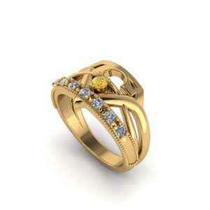 Sculptural Superman Wedding Band