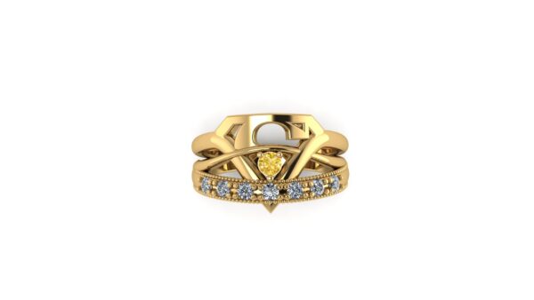 Sculptural Superman Wedding Band