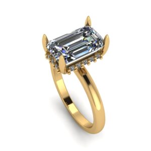 Emerald Hidden Halo Engagement Ring