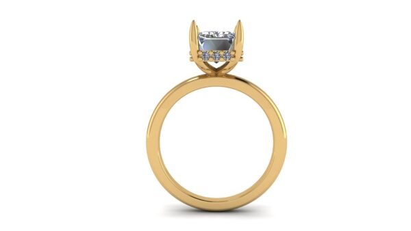 Emerald Hidden Halo Engagement Ring