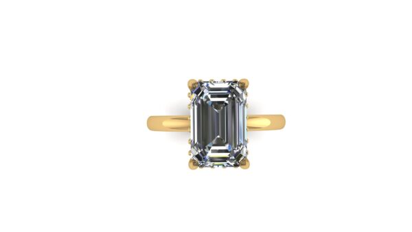 Emerald Hidden Halo Engagement Ring