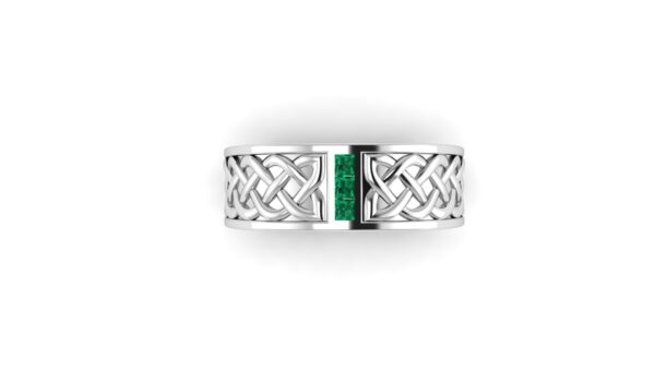 Emerald Celtic Wedding Ring