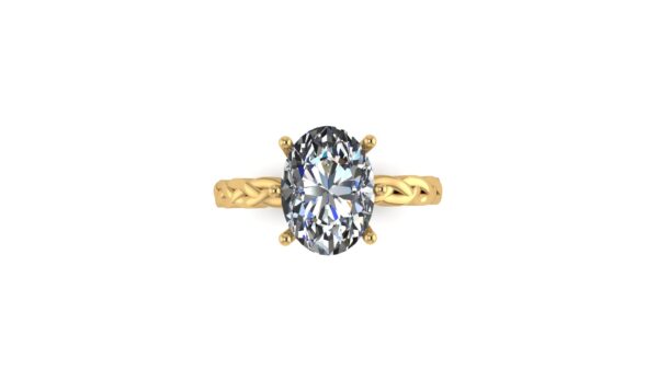 Woven Oval Solitaire Engagement Ring