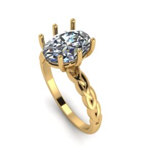 Woven Oval Solitaire Engagement Ring