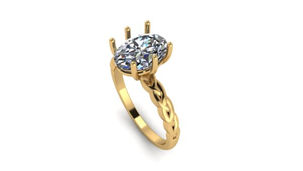 Woven Oval Solitaire Engagement Ring