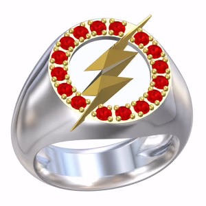 2 Tone The Flash Signet Ring