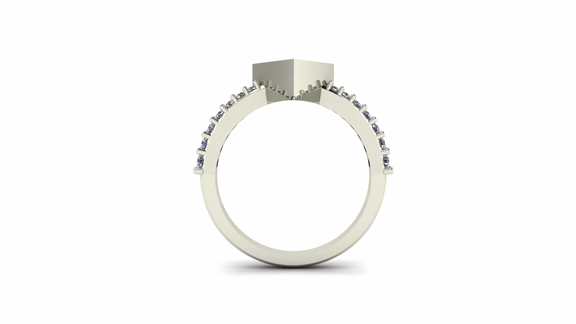 Bezel Set Kite-Shaped Engagement Ring