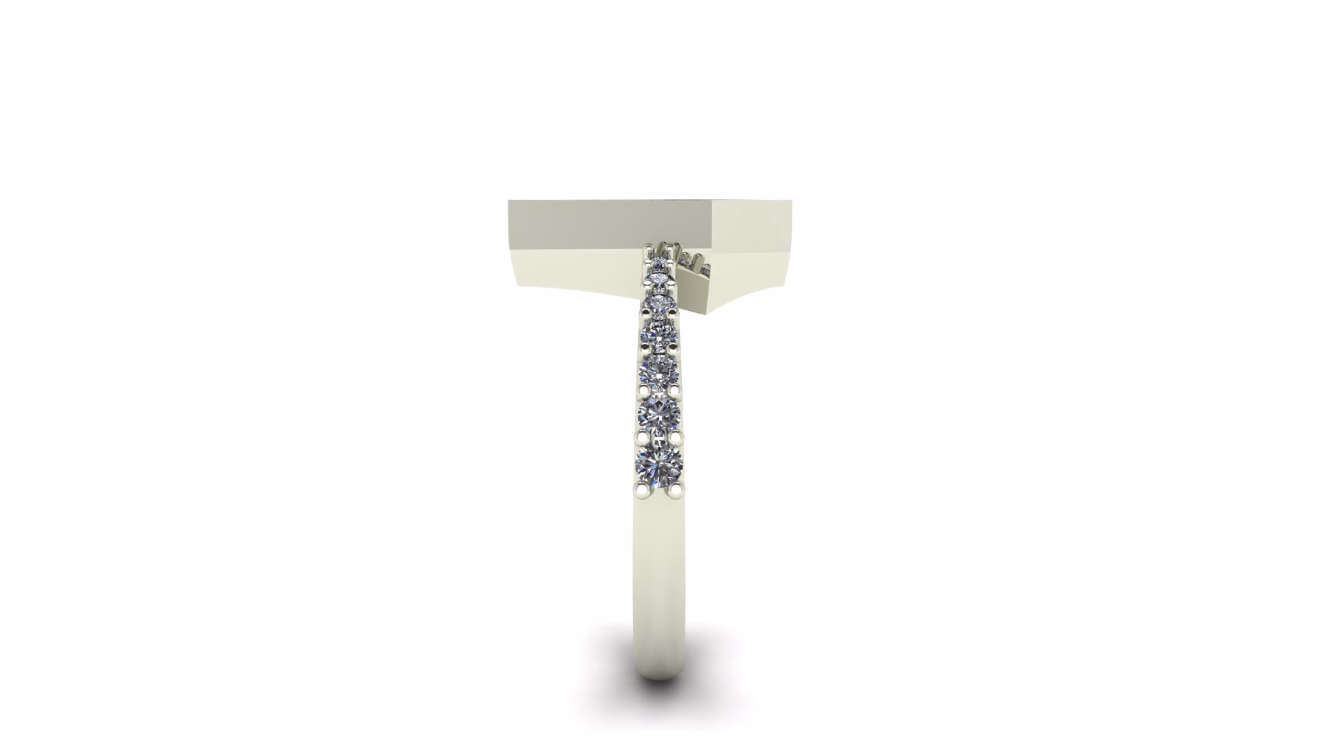 Bezel Set Kite-Shaped Engagement Ring