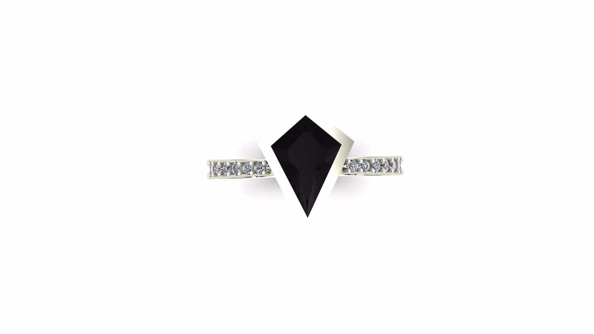 Bezel Set Kite-Shaped Engagement Ring