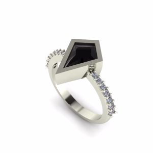 Bezel Set Kite-Shaped Engagement Ring