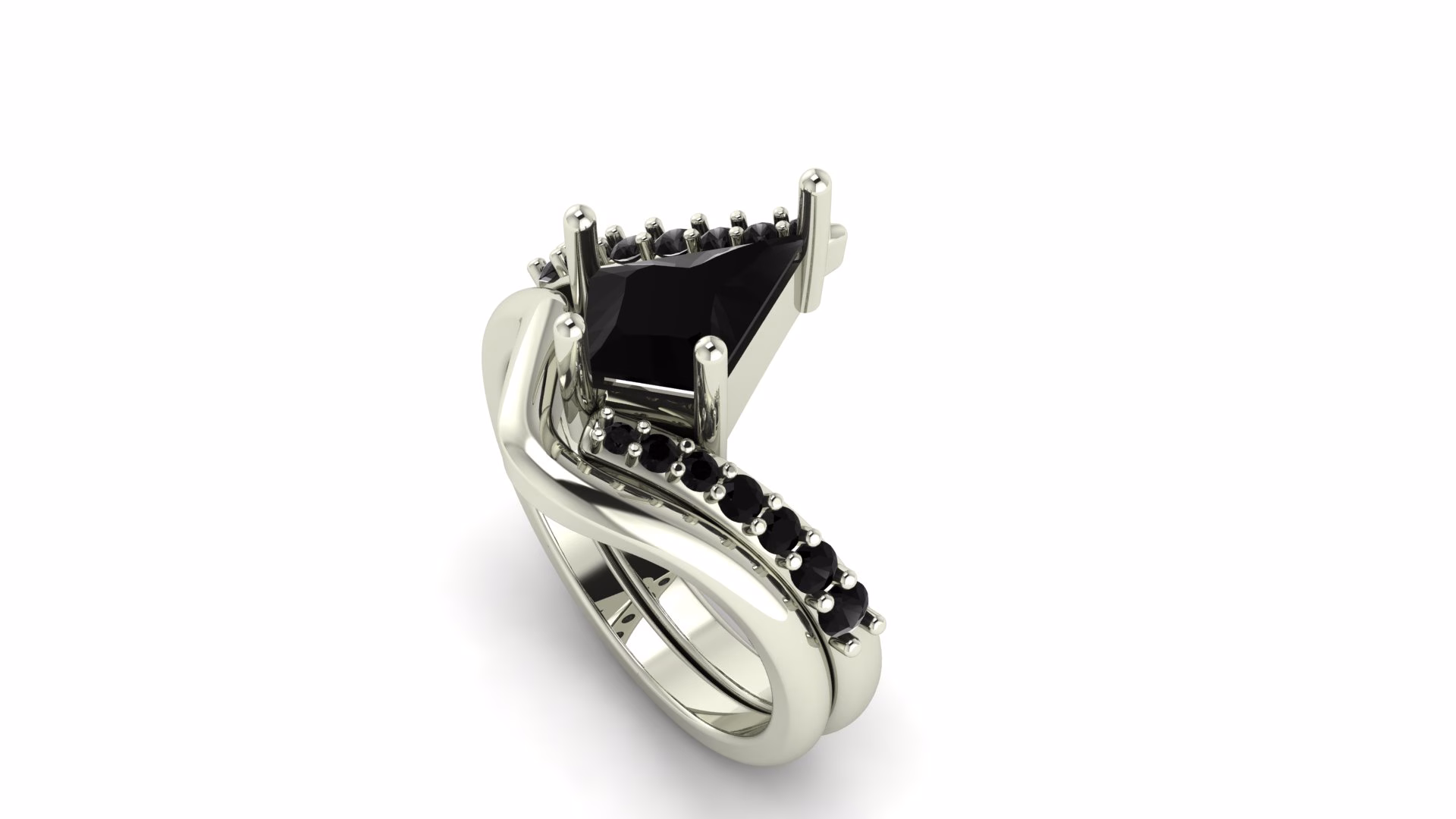 Bypass Kite-Shaped Engagement Ring
