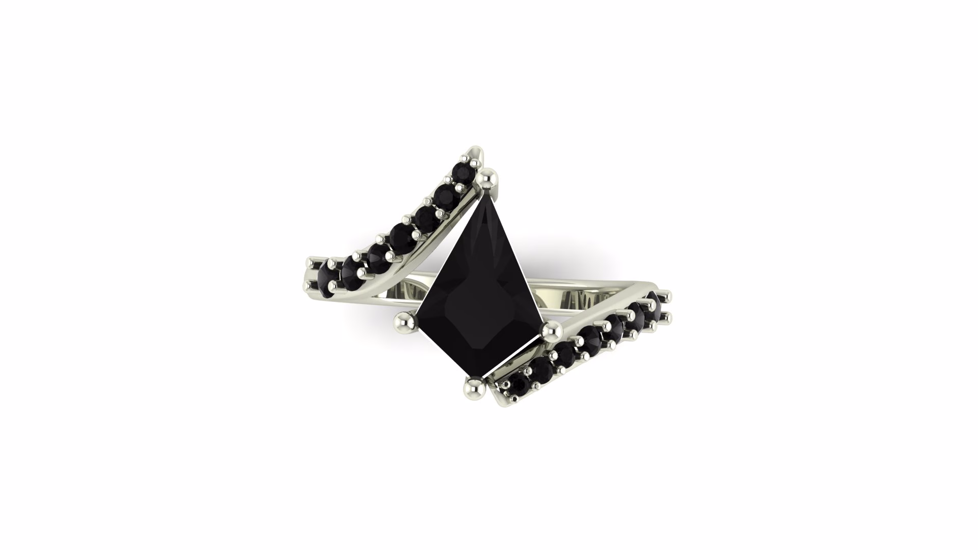 Bypass Kite-Shaped Engagement Ring