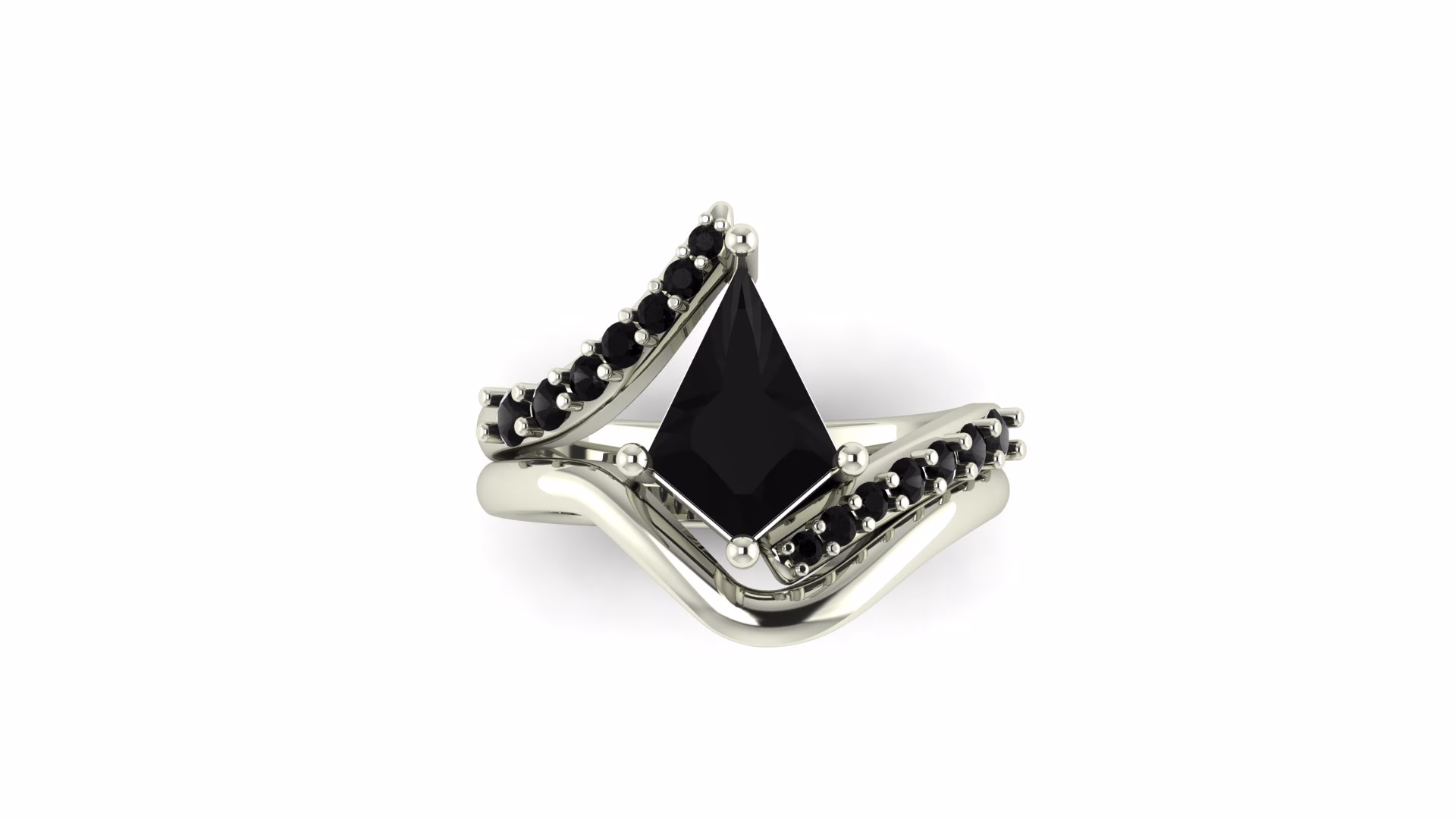 Bypass Kite-Shaped Engagement Ring