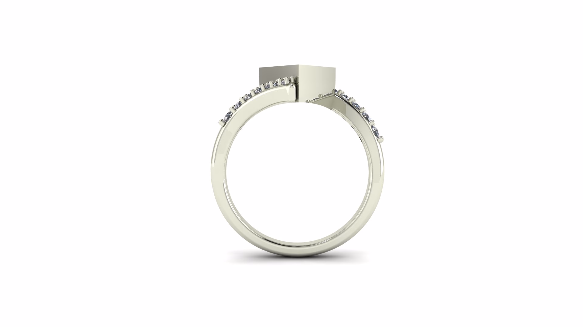 Bypass Kite-Shaped Engagement Ring