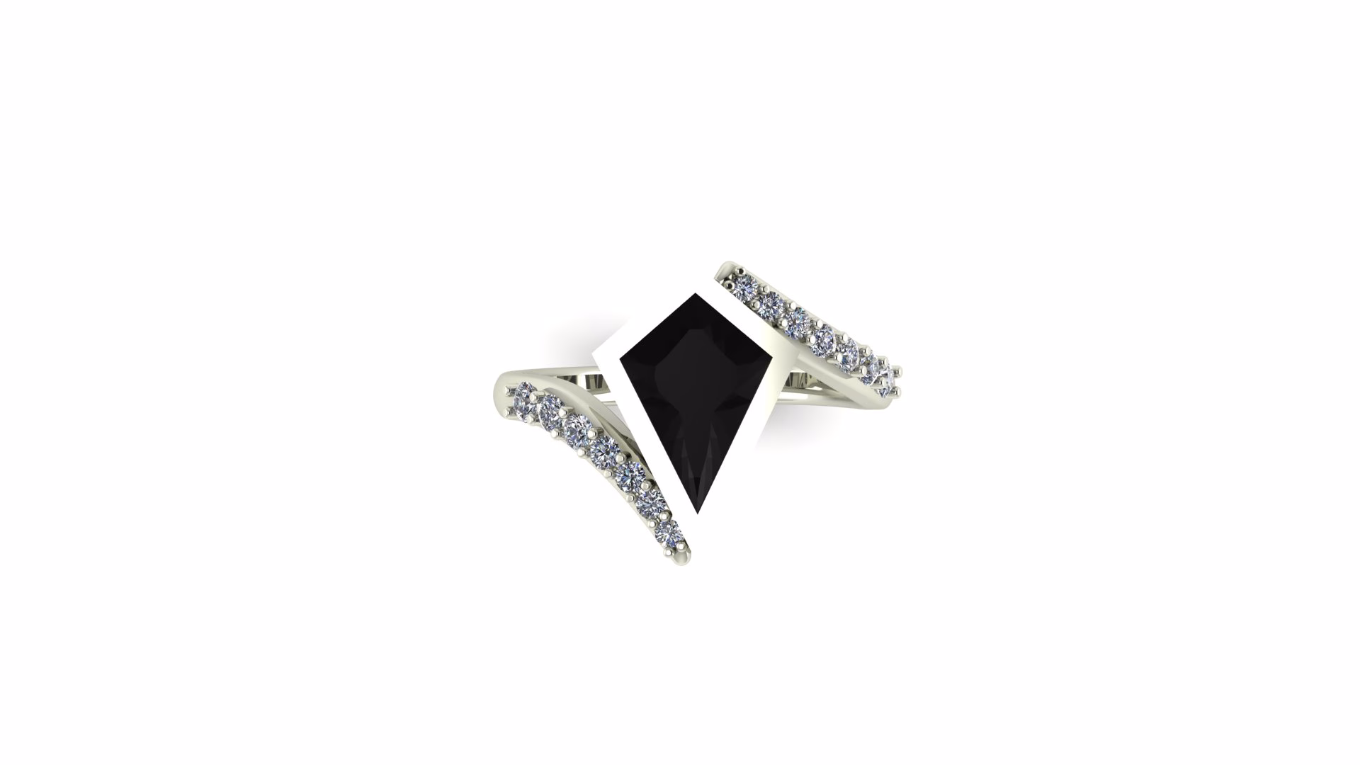 Bypass Kite-Shaped Engagement Ring