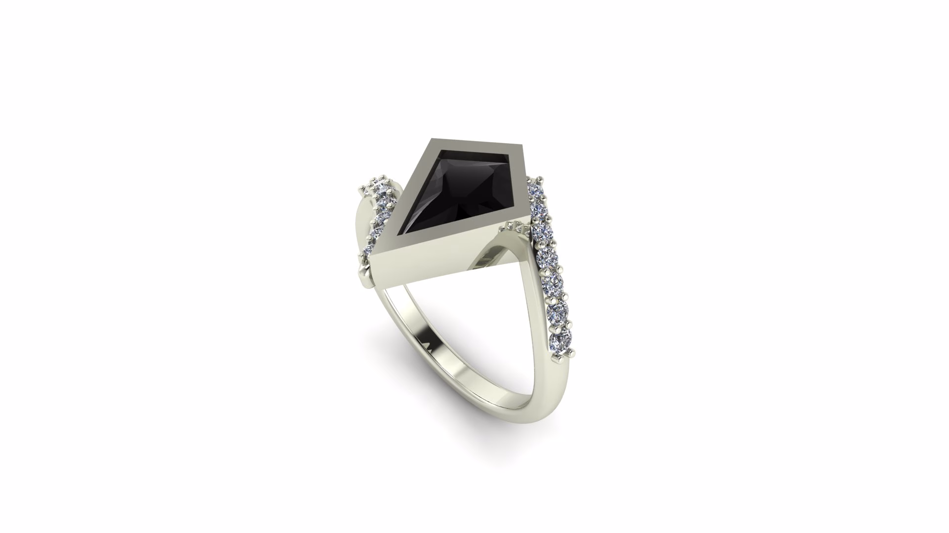 Bypass Kite-Shaped Engagement Ring