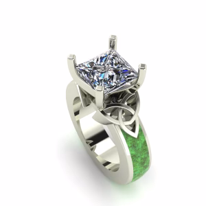Celtic Lapis Inlay Engagement Ring