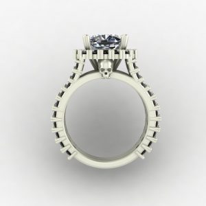 Gold skull on sale engagement ring