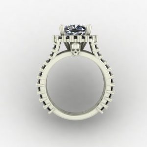 Skull Halo Engagement Ring