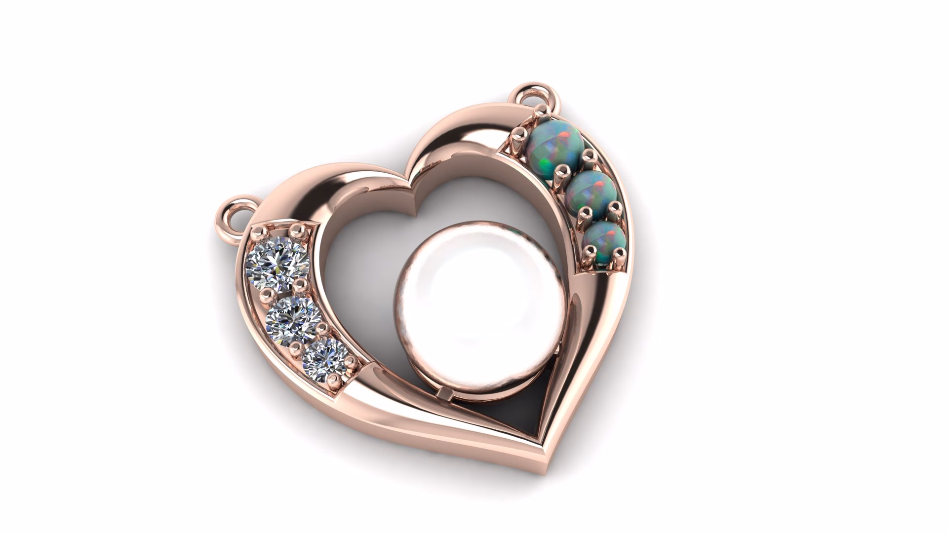 Heart & Gemstone Pendant