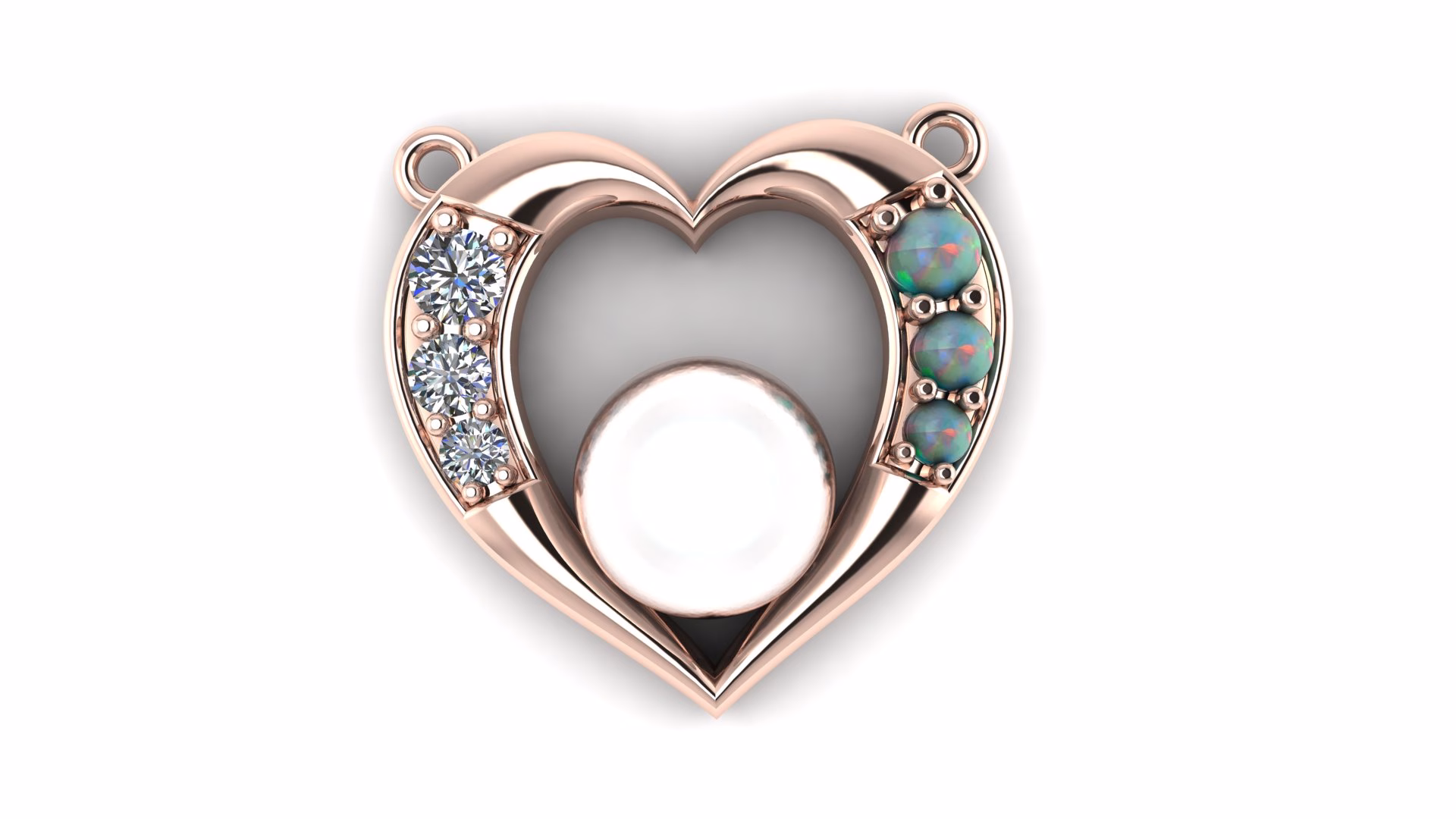 Heart & Gemstone Pendant
