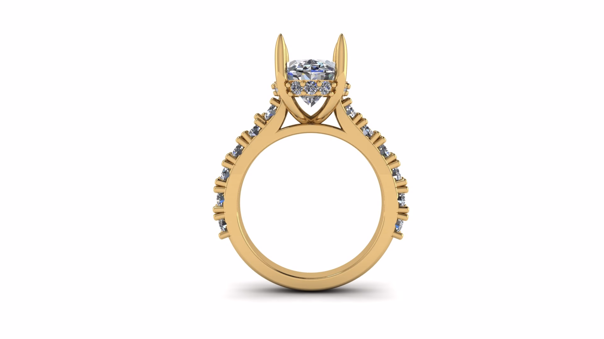 Hidden Halo Oval Cut Engagement Ring