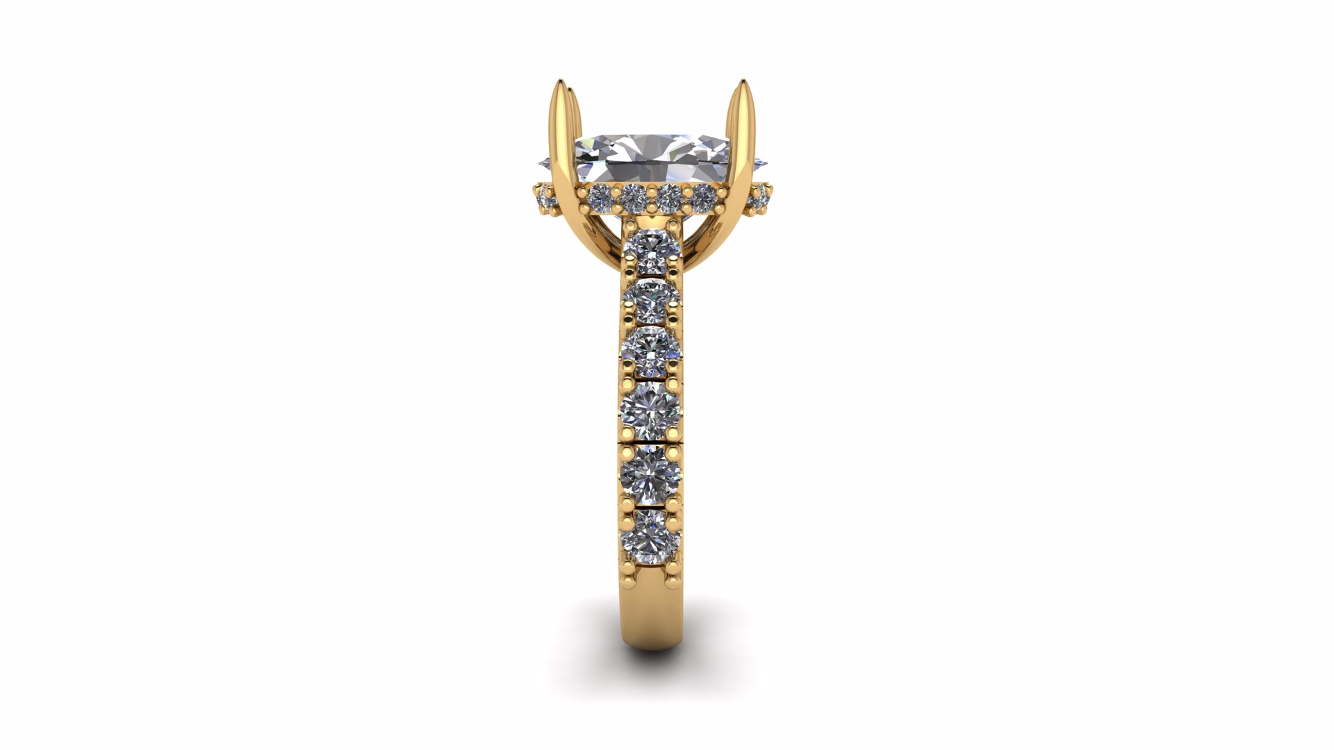 Hidden Halo Oval Cut Engagement Ring