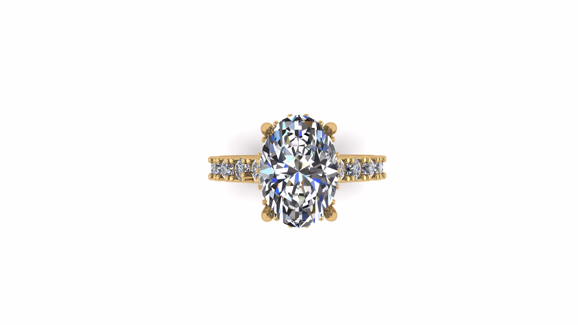 Hidden Halo Oval Cut Engagement Ring
